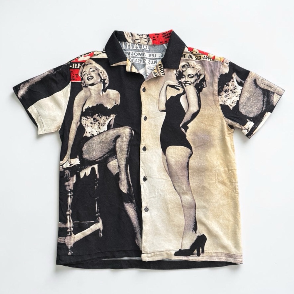 Forever 21 x Marilyn Monroe Collage Button Up Short Sleeve Shirt